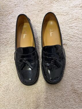 Cole Haan Ladies Black Patent Tassel Loafers